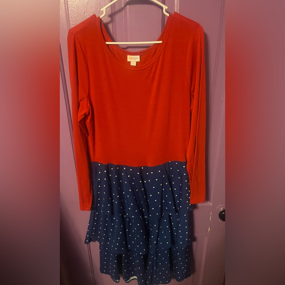 LuLaRoe Women’s Dress Red and Blue